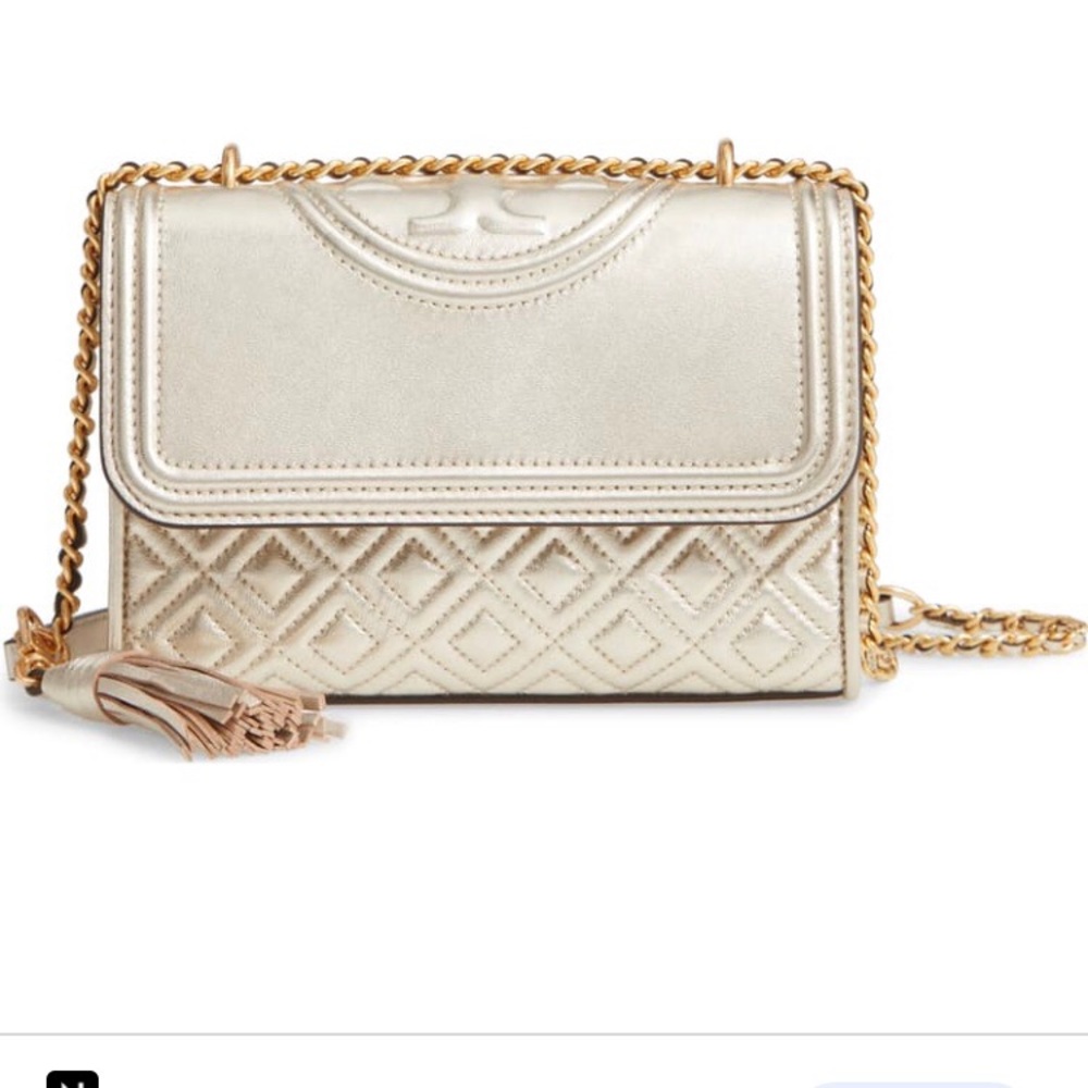 Tory Burch Metallic Gold Quilted Shoulder Bag